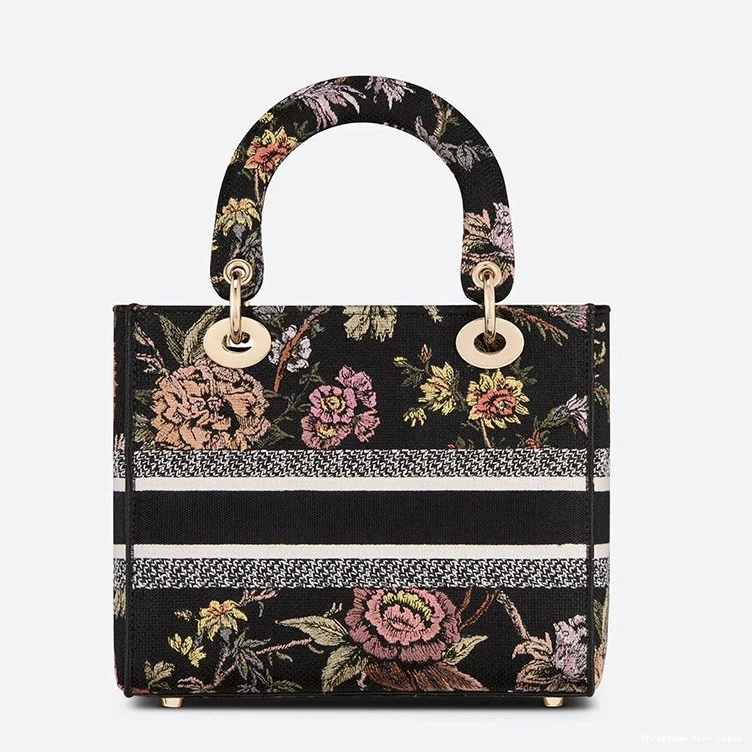 Cheap Motif Black Lady Jardin Bag D-lite Botanique Canvass Medium 0720 Luxury
